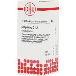 Verpackung von homöopathischen Streukügelchen namens Graphites D12 von DHU.