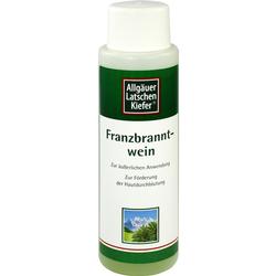 Eine Flasche Franzbranntwein zur Förderung der Hautdurchblutung.