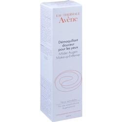 Weiße Schachtel mit der Aufschrift "Milder Augen-Make-up-Entferner" von Avène.
