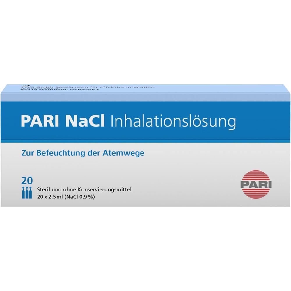 Die Packung zeigt eine Inhalationslösung zur Befeuchtung der Atemwege.