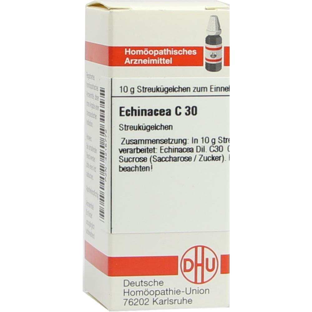 Verpackung von homöopathischen Echinacea C30 Streukügelchen.