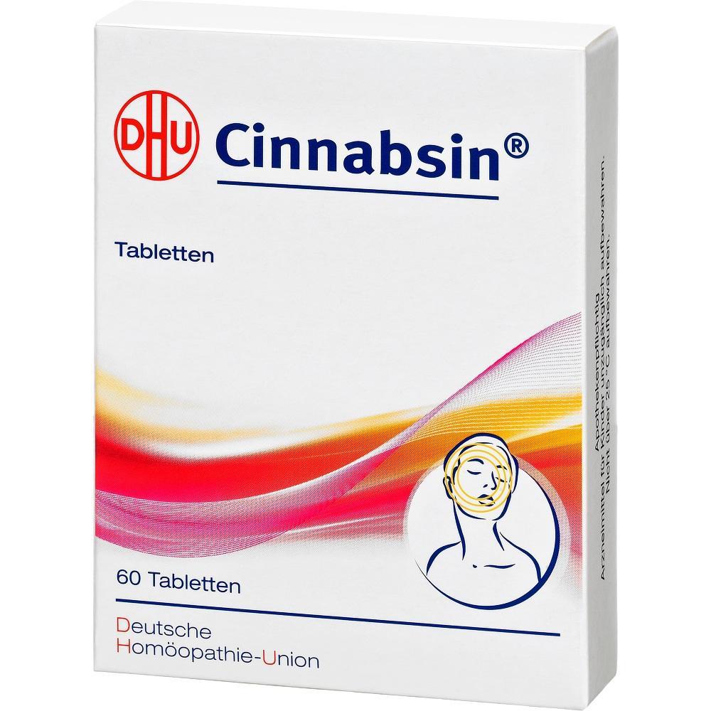 Eine Packung Cinnabsin Tabletten der Deutschen Homöopathie-Union.