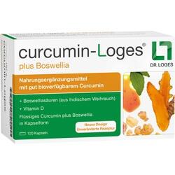 Verpackung von Curcumin-Loges mit Boswellia, ein Nahrungsergänzungsmittel in Kapselform.
